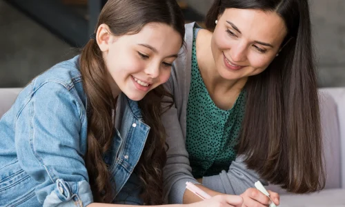 mom-doing-homework-with-daughter